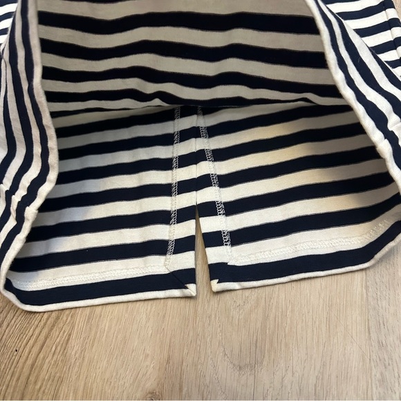NWT J. Crew Navy and White Striped Midi Pencil Skirt - Picture 6 of 9